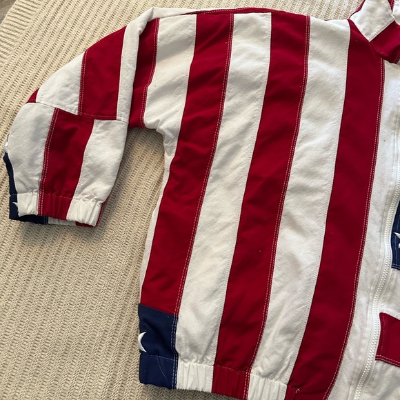 Vtg Limited Edition USA Flag Bomber Jacket American Stripes 90s Patriotic Sz XL - Picture 2 of 15